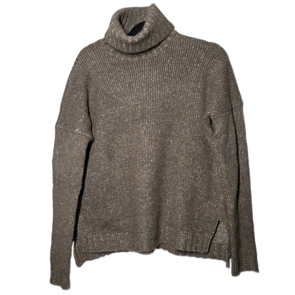 Vince Wool Cashmere Silk Turtleneck Sweater Size Small Luxury Knitwear Brown